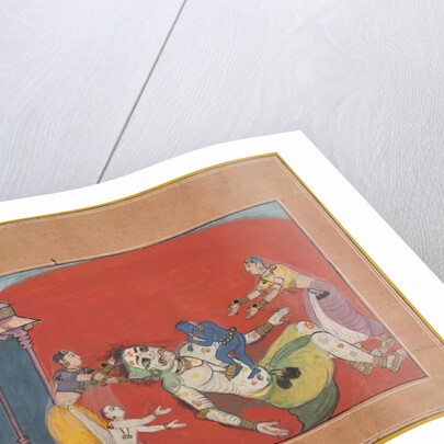 The Death of the Demoness Putana: Folio from a Bhagavata Purana Series, ca. 1610 by Unknown