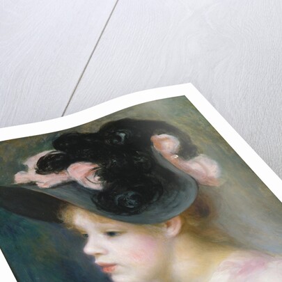 Young Girl in a Pink-and-Black Hat, ca. 1891 by Pierre-Auguste Renoir