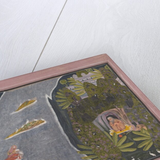 Radha Crosses a River to Interview a Hindu Sage, ca. 1820 by Chokha