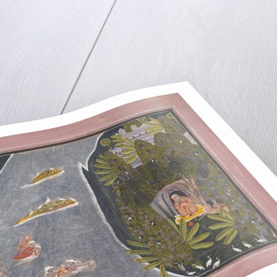 Radha Crosses a River to Interview a Hindu Sage, ca. 1820 by Chokha