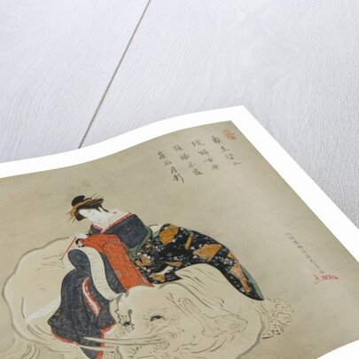 Courtesan of Eguchi, Painting:1770-80; inscription: 1820s-1830s by Shunsho