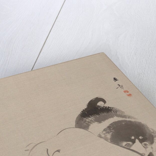 A Pair of Puppies, 1868 by Gyokusho Kawabata