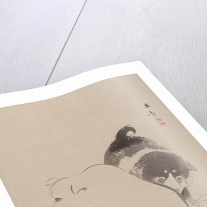 A Pair of Puppies, 1868 by Gyokusho Kawabata