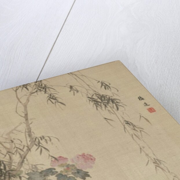 Egrets, Peonies, and Willows, early 19th century by Yamamoto Baiitsu