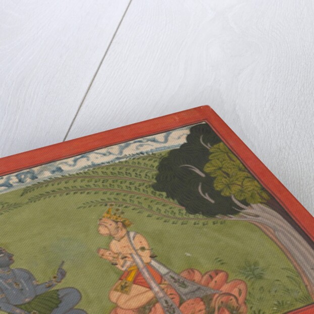 Hanuman before Rama and Lakshmana… the dispersed 'Mankot' Ramayana series, ca. 1710-25 by Unknown