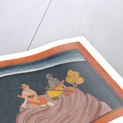 Rama and Lakshmana on Mount Pavarasana: Folio from the Shangri Ramayana series…, c1690-1710 by Unknown