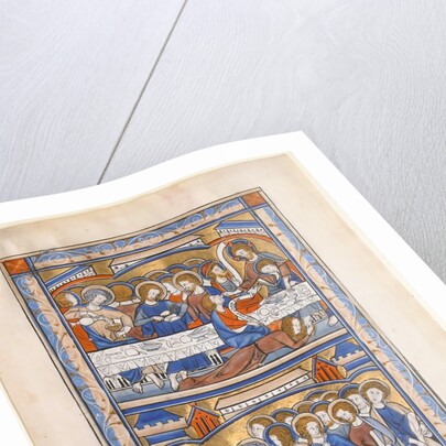 Manuscript Leaf with the Last Supper and the Washing of the Apostles? Feet Leaf…, ca. 1250-70 by Unknown