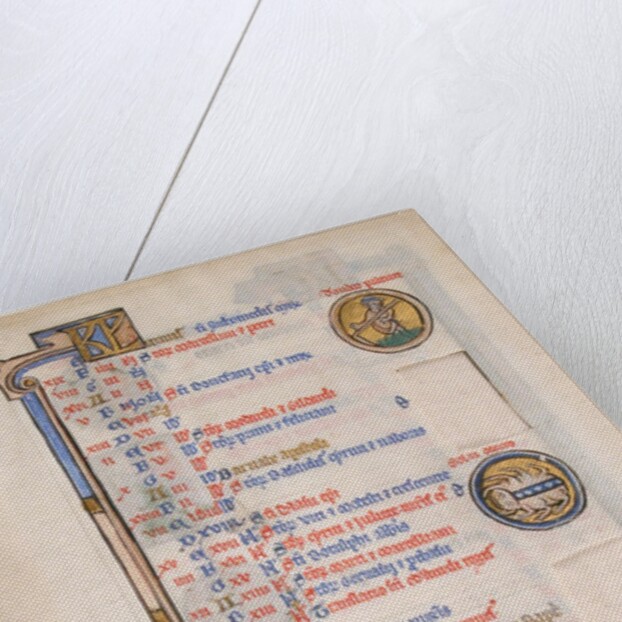 Manuscript Leaf with June Calendar, from a Royal Psalter, 13th century by Unknown
