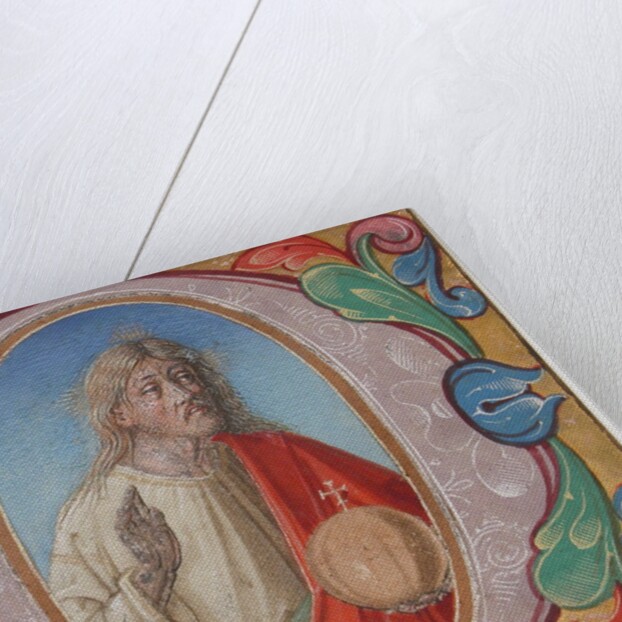 Manuscript Illumination with Salvator Mundi in an Initial P, from a Choir Book, early 16th century by Unknown