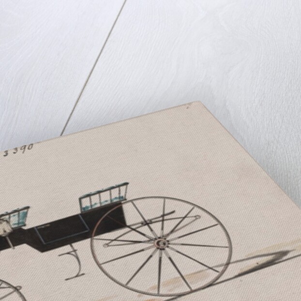 Design for 4 seat Phaeton, no top, no. 3390, 1878 by Brewster & Co
