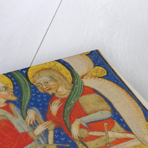 Manuscript Leaf Cutting Showing an Illumiated Initial R with St. Protasius and St. Gervasius, mid-15 by Olivetan Master