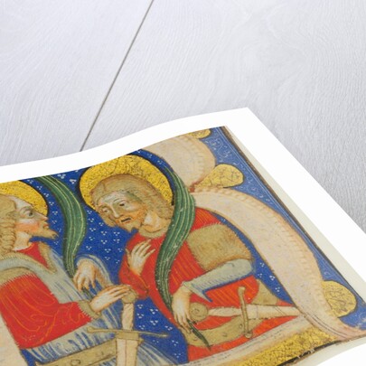 Manuscript Leaf Cutting Showing an Illumiated Initial R with St. Protasius and St. Gervasius, mid-15 by Olivetan Master