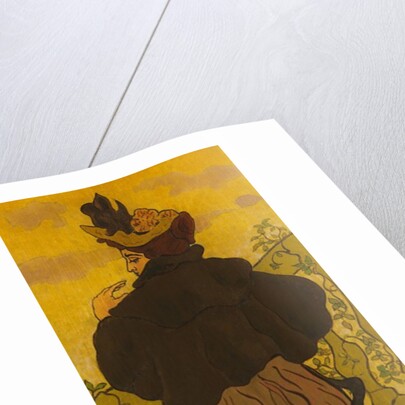 Woman Standing Beside a Balustrade with a Poodle, ca. 1895 by Paul Ranson