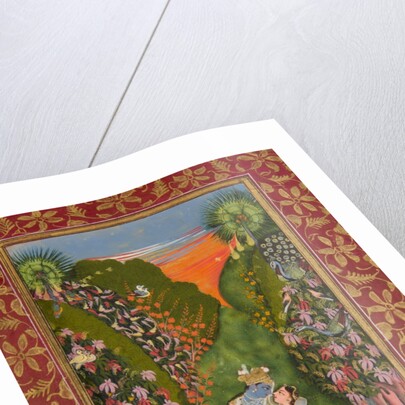 Radha and Krishna Walk in a Flowering Grove; Krishna Fluting by Kota Master