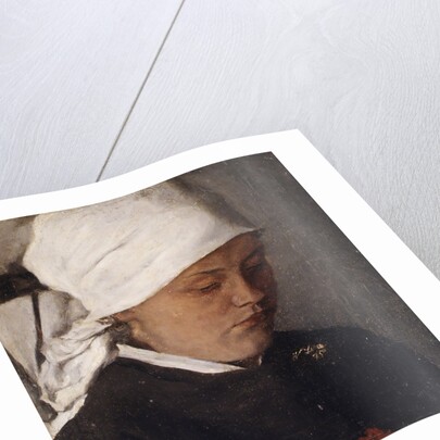 Peasant Girl with a White Headcloth, 1885 by Wilhelm Maria Hubertus Leibl