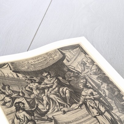 Frontispiece for 'Tristan L'Hermite': Marianne standing to right before Herod and his cour…, 1637 by Abraham Bosse