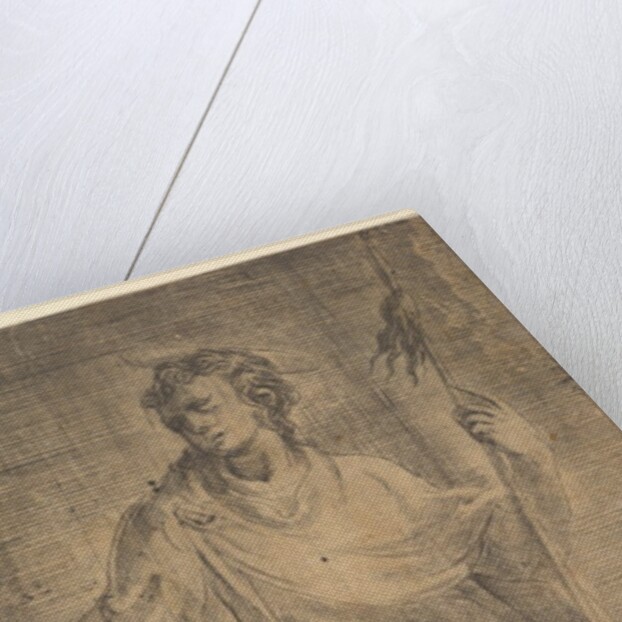 A saint, possibly Matthew, holding a staff and a book, ca. 1540-50 by Andrea Schiavone