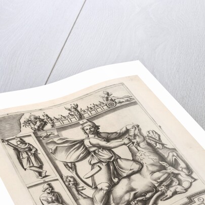 Relief with Mithras kneeling upon a bull and driving a sword into its shoulder, at left tw…, 1564 by Unknown