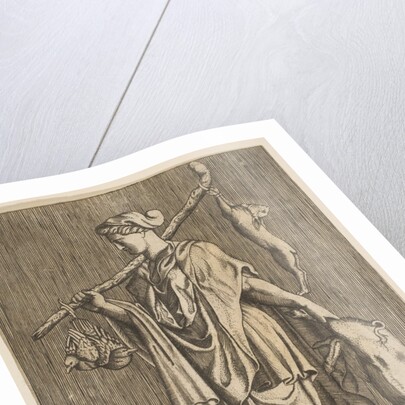 Woman returning from a hunt carrying a boar in her left hand and a stick on her r…, ca. 1515-1600 by Unknown