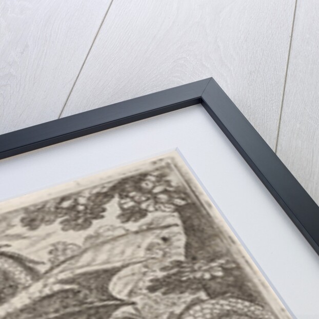 Hercules and the Serpent Ladon: Hercules draws his bow, the rearing serpent appears in pro…, 1608 by Antonio Tempesta