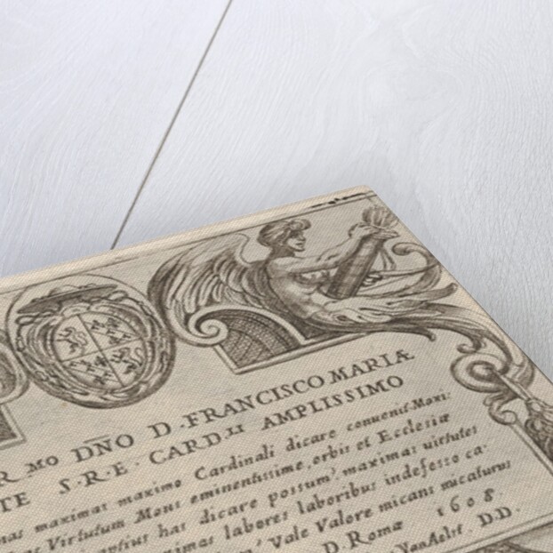 Title plate for the series 'The Labors of Hercules' with the arms of Cardinal Francesco Ma…, 1608 by Antonio Tempesta