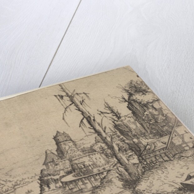 River Landscape with Large Tree at Left, 1546 by Augustin Hirschvogel