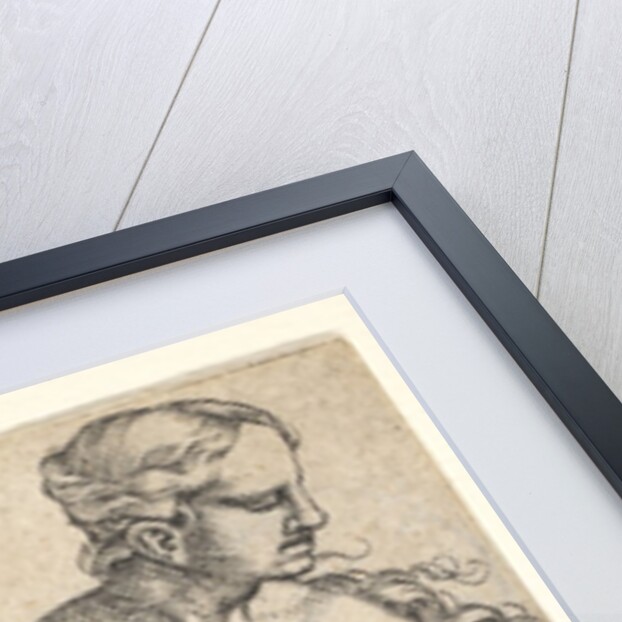 Judith, looking towards the right, seated nude atop the dead body of Holofernes, with a sw…, 1525 by Barthel Beham