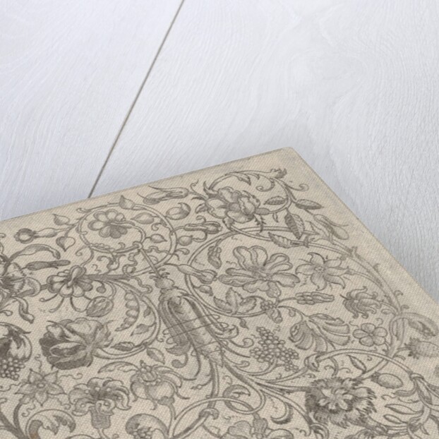 Square Panel with Vegetal Scrollwork, Flowers and Fruits, 1581 by Bernhard Zan