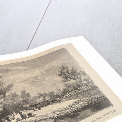 Salon de 1850-51. Landscape along the shores of the river Oullins, 1850-51 by Charles Francois Daubigny