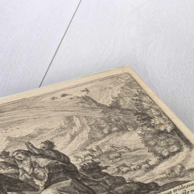 God enters into a covenant with Noah: next to a smoking pyre Noah kneels in a gesture of p…, 1612 by Crispijn de Passe I