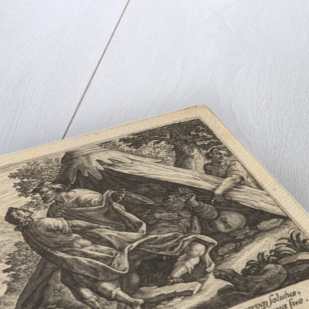 Drunkenness of Noah: Shem and Japheth cover the naked body of Noah, who lies in a tent, a …, 1612 by Crispijn de Passe I