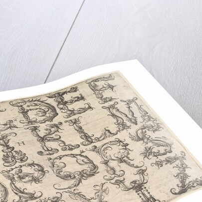 Ornamented Roman Majuscule Alphabet, ca. 1520 by Daniel Hopfer