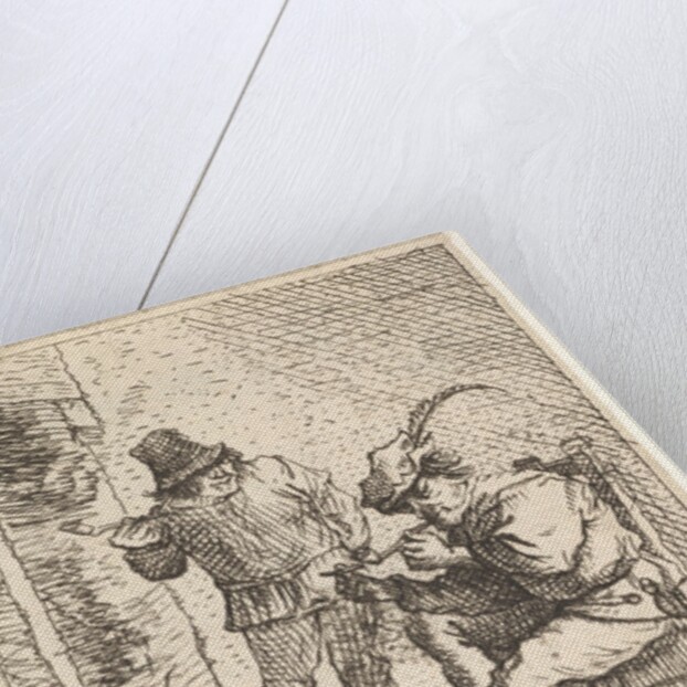 Two male peasants holding pipes before a fireplace, one seated with the pipe held…, After 1625-90 by Unknown