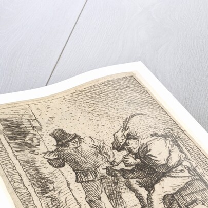 Two male peasants holding pipes before a fireplace, one seated with the pipe held…, After 1625-90 by Unknown