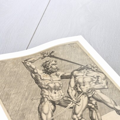 Two Fencers, from Fencers, plate 7, 1552 by Dirck Volkertsen Coornhert/Cornelis Bos
