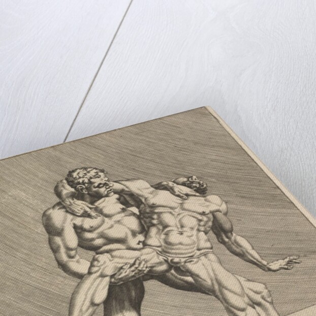 Wrestlers, from Wrestlers, plate 3, 1552 by Dirck Volkertsen Coornhert