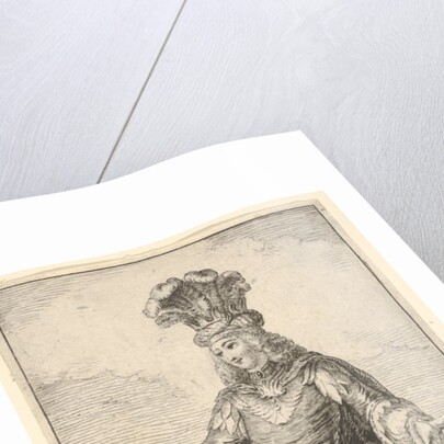 Habit de Roy: a man wearing a tonnelet decorated with rosettes, a crown and a turban w…, ca. 1721 by Francois Joullain