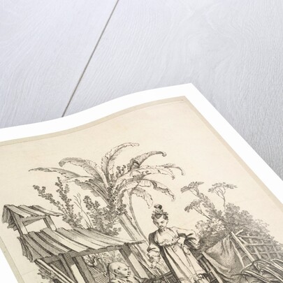 A Seated Chinese Man and a Woman Carrying a Fish, ca. 1742 by Gabriel Huquier