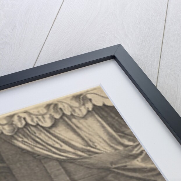 Joseph strides away from Potiphar's wife, who clutches his cloak with both hands as she st…, 1546 by Georg Pencz