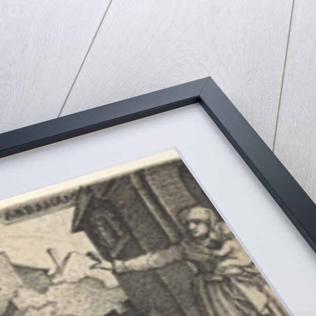 Abraham sending away Hagar and Ishmael: Abraham holds forth a vessel as Hagar and Ishm…, ca. 1543 by Georg Pencz