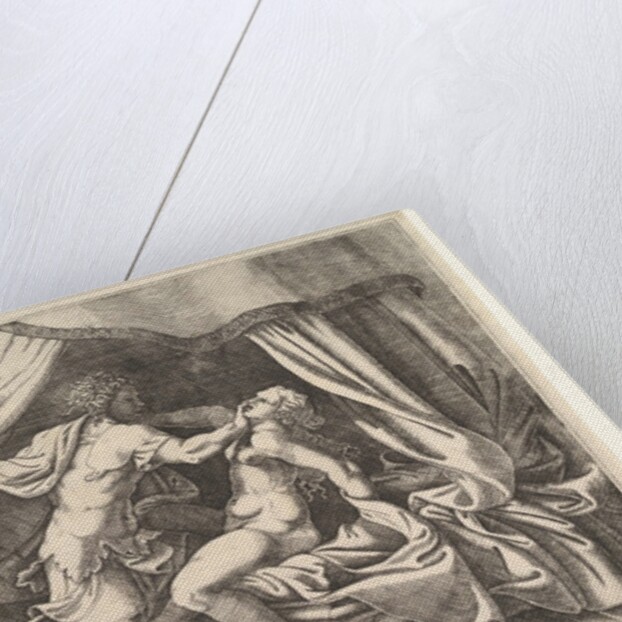 Tarquin attacking Lucretia, a servant at left witnessing the scene, ca. 1540 by Giorgio Ghisi