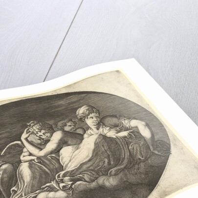 Venus and Cupid, Two Other Goddesses, and a Putto, from a series of eight compositions af…, 1560s by Giorgio Ghisi