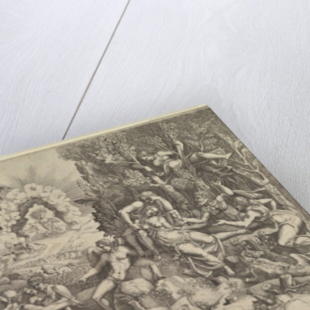 The Death of Procris; Cephalus mournig the death of Procris on the right surrounded by…, ca. 1540 by Giorgio Ghisi