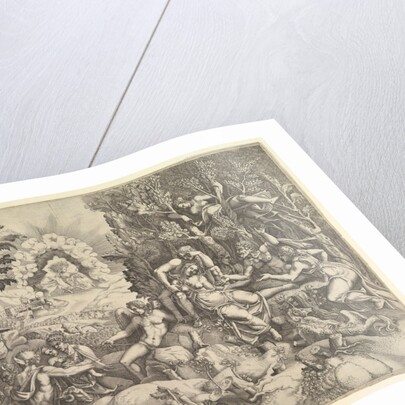 The Death of Procris; Cephalus mournig the death of Procris on the right surrounded by…, ca. 1540 by Giorgio Ghisi