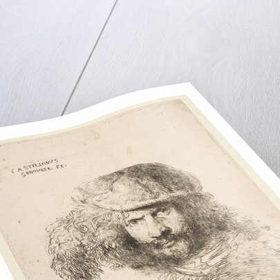Head of a man wearing a feathered ca by Giovanni Benedetto Castiglione