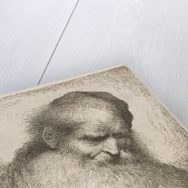 A bearded man wearing a cap looking down to the right, from the series 'Heads in Or…, ca. 1648-50 by Giovanni Benedetto Castiglione