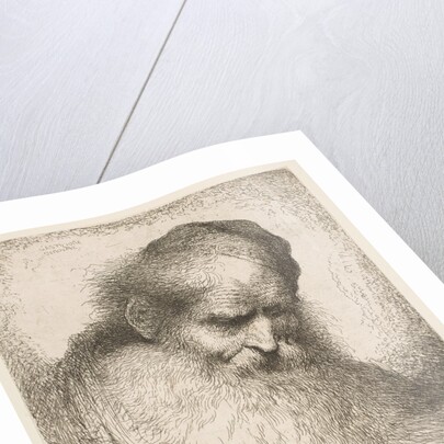 A bearded man wearing a cap looking down to the right, from the series 'Heads in Or…, ca. 1648-50 by Giovanni Benedetto Castiglione