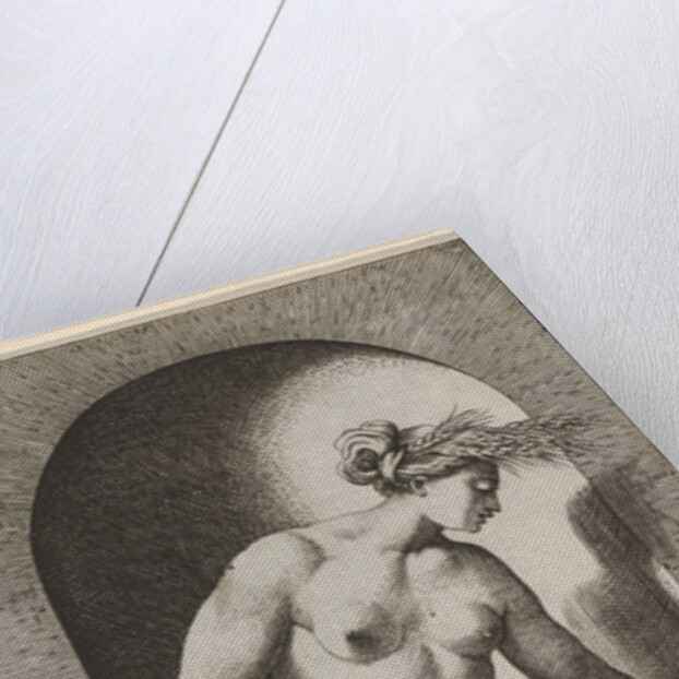 Plate 14: Ceres in a niche, facing right, standing over a two-headed snake and holding a h…, 1526 by Giovanni Jacopo Caraglio