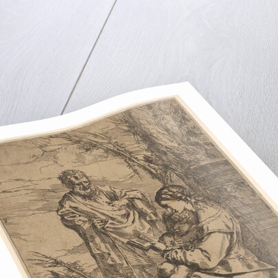 Holy Family with the Virgin reading, the Virgin sits in profile with a book in her left…, 1640-60 by Giulio Carpioni