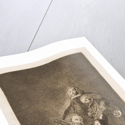 Plate 21 from ' Los Caprichos': How they pluck her!, 1799 by Francisco Goya